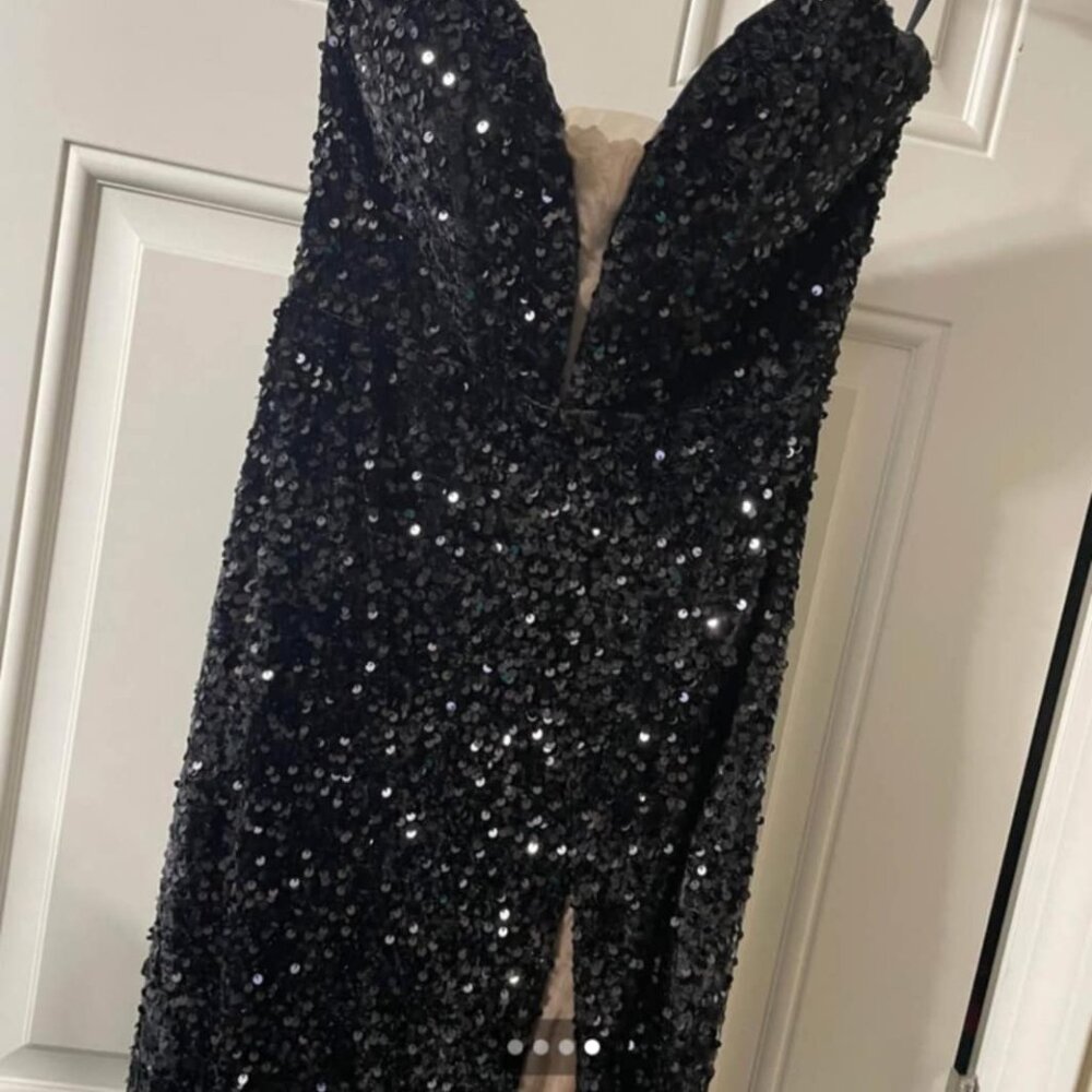 Black Sequin Gown